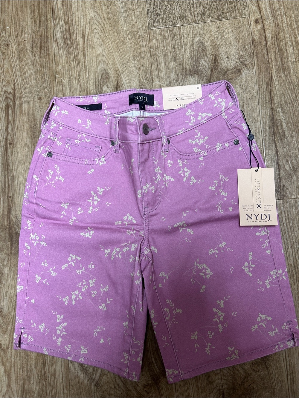 NYDJ Lavender Floral Bermuda Shorts